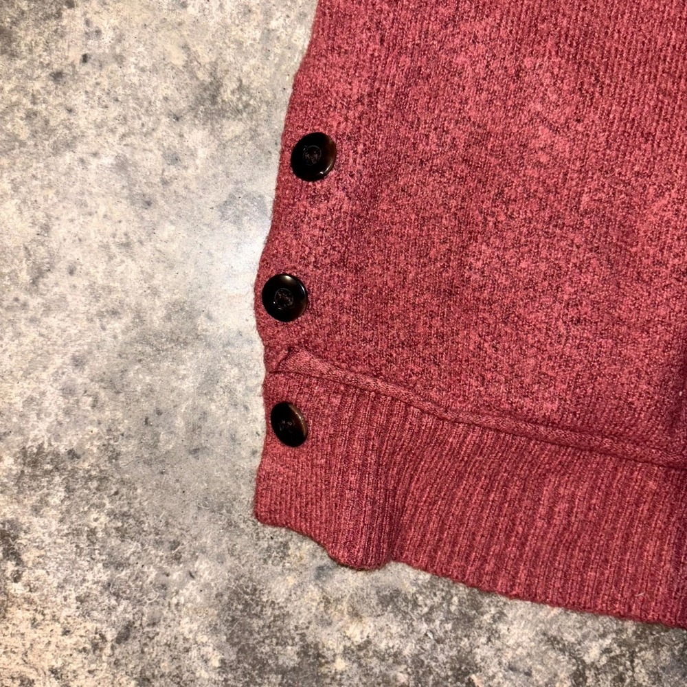 New Directions Sweater Womens Medium Maroon Long Sleeve Side Button Pullover - Picture 6 of 10